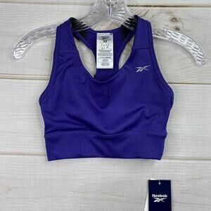 New Reebok High Impact Sports Bra Sz XS Blue Pullover Workout Gym Running NWT